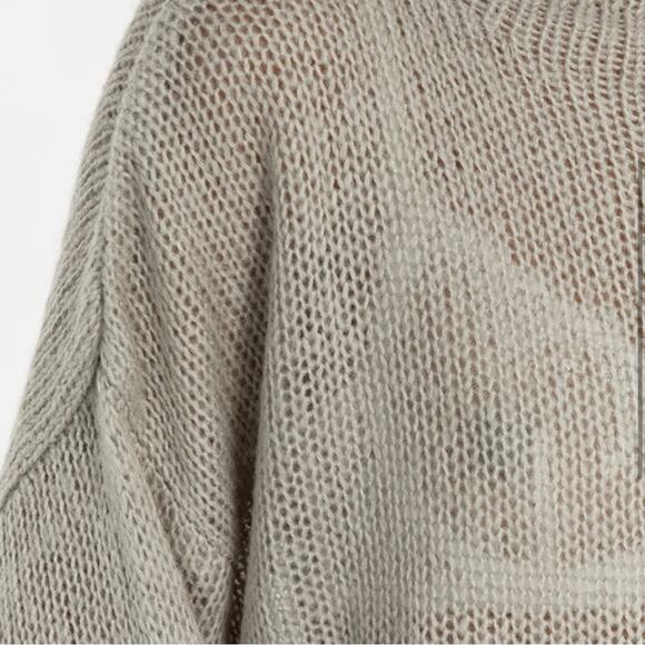 dissh lauren gray sheer knit sweater - Picture 3 of 9